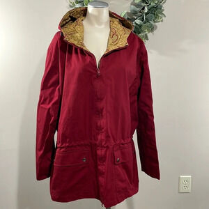 Vintage Casual Corner Annex Woman Reversible Hooded Jacket Red Paisley 2X